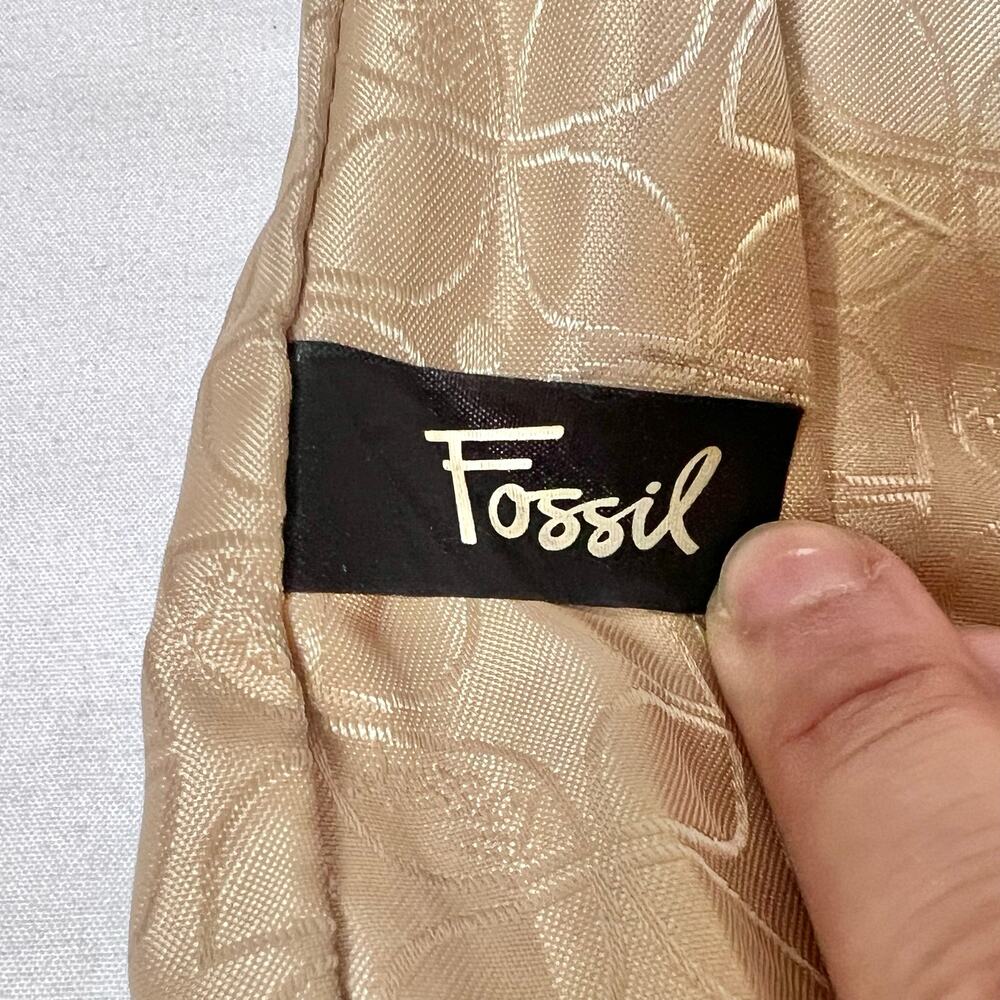 Vintage Fossil Crossbody Shoulder Bag Cream Leather Small Organizer Purse - Picture 10 of 14